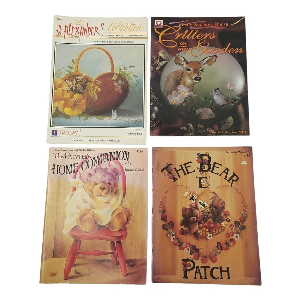 Crafting Books Lot Of 4 Painting Fabric Wood Canvas Tole Applique Embossing